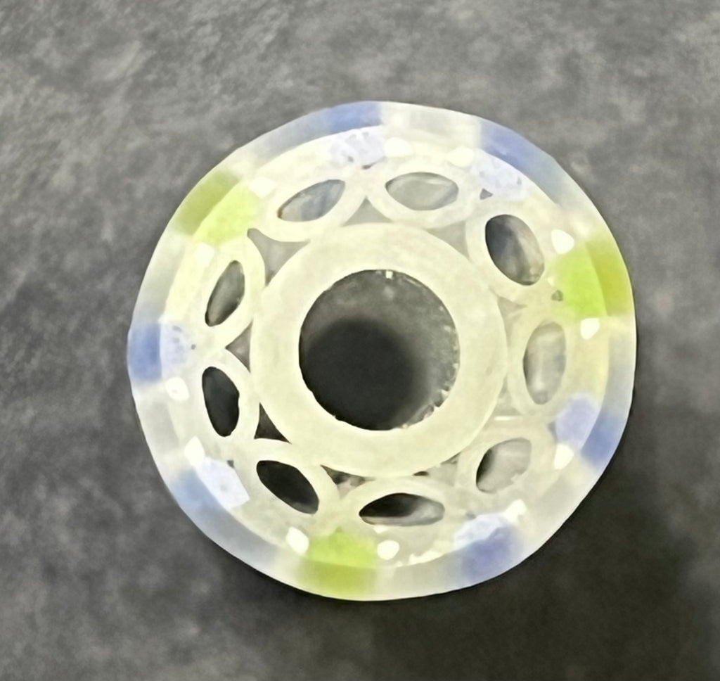Geo Tip – Glastip, 12mm,26 Loch, UV-reaktiv, Unikat M.Gibbons