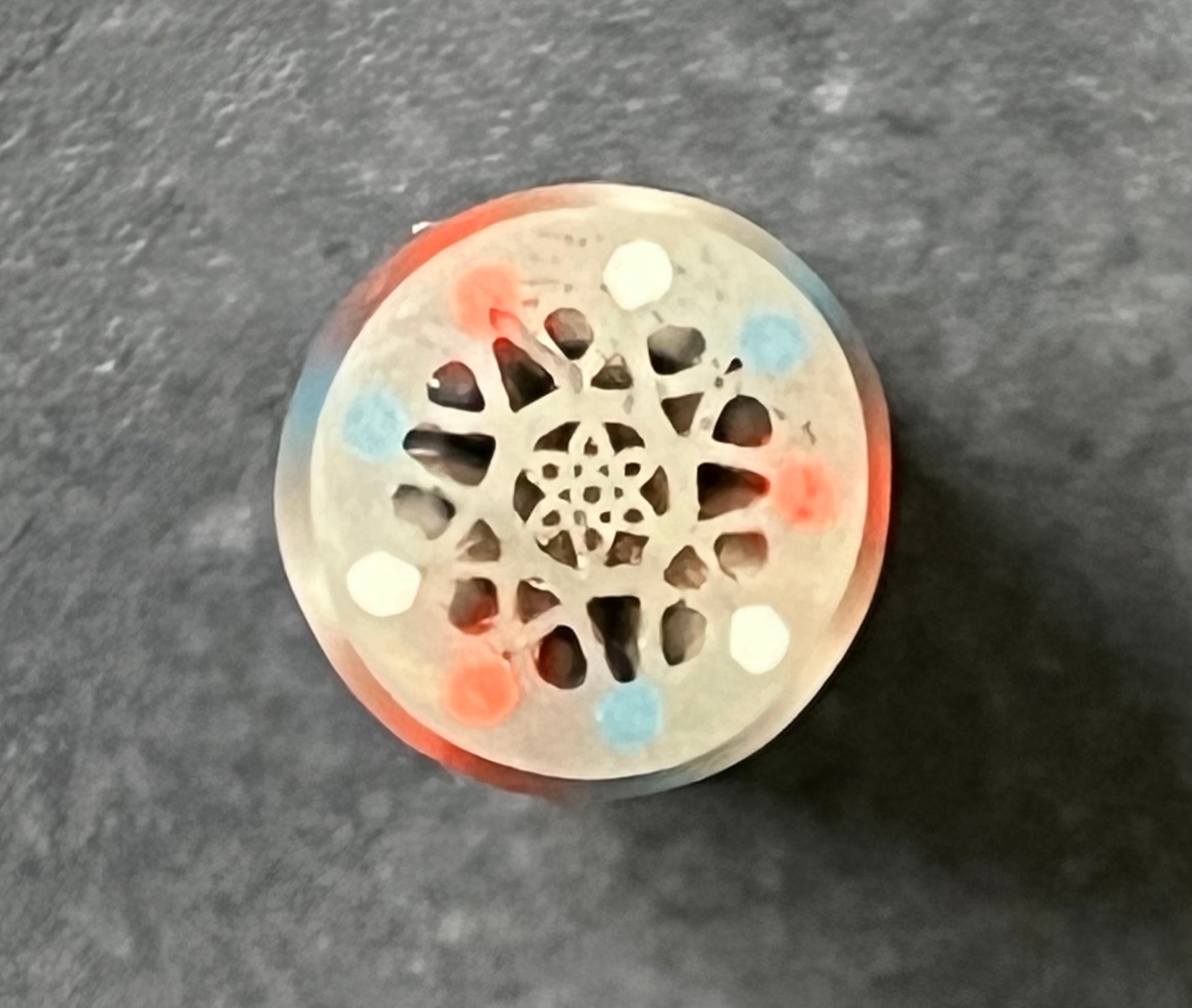 Geo Tip – Glastip, 12mm,38Loch, Unikat M.Gibbons