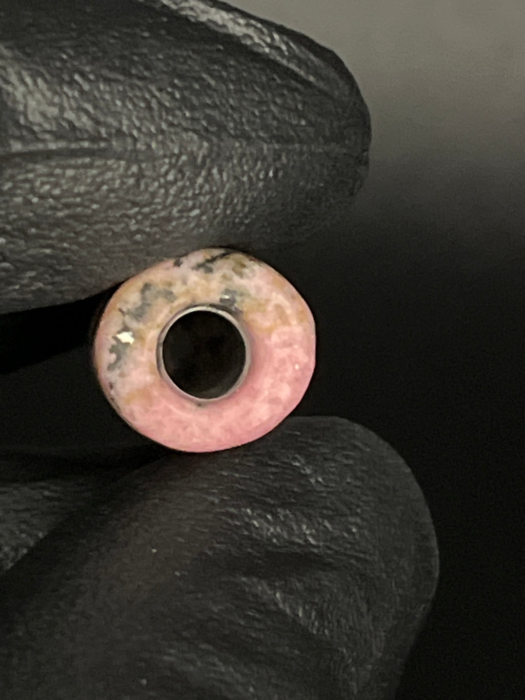 11,7mm - Rhodonit Steintip Goblin Filter - Made in Germany