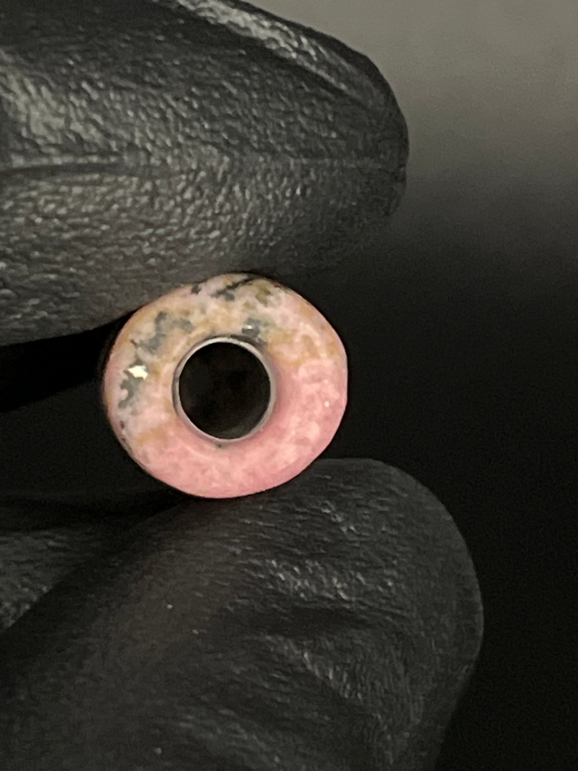 11,7mm - Rhodonit Steintip Goblin Filter - Made in Germany