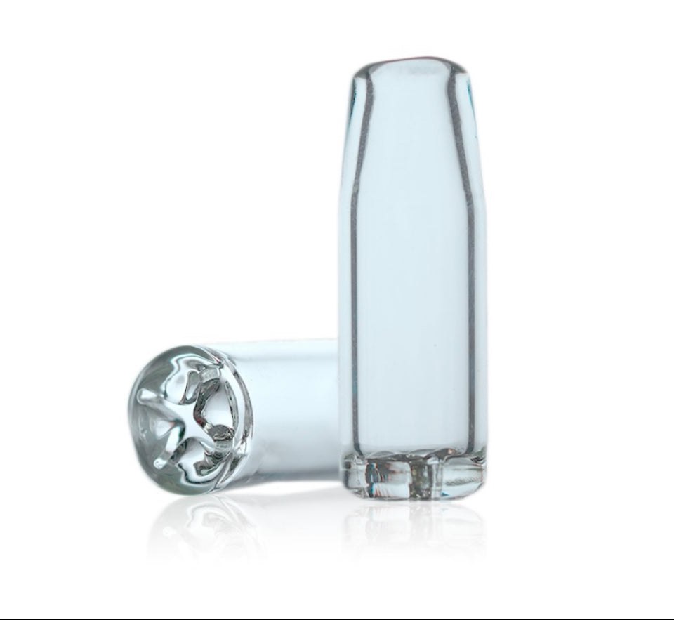 Glas Tip Bundle, 6 Stück –10x30 mm – Klar, 1 Loch, Cross Bottom
