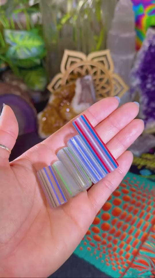 Geo Tip – Konischer Glastip, 10 auf 11 mm,26 Loch, UV-reaktiv, Unikat M.Gibbons Italien