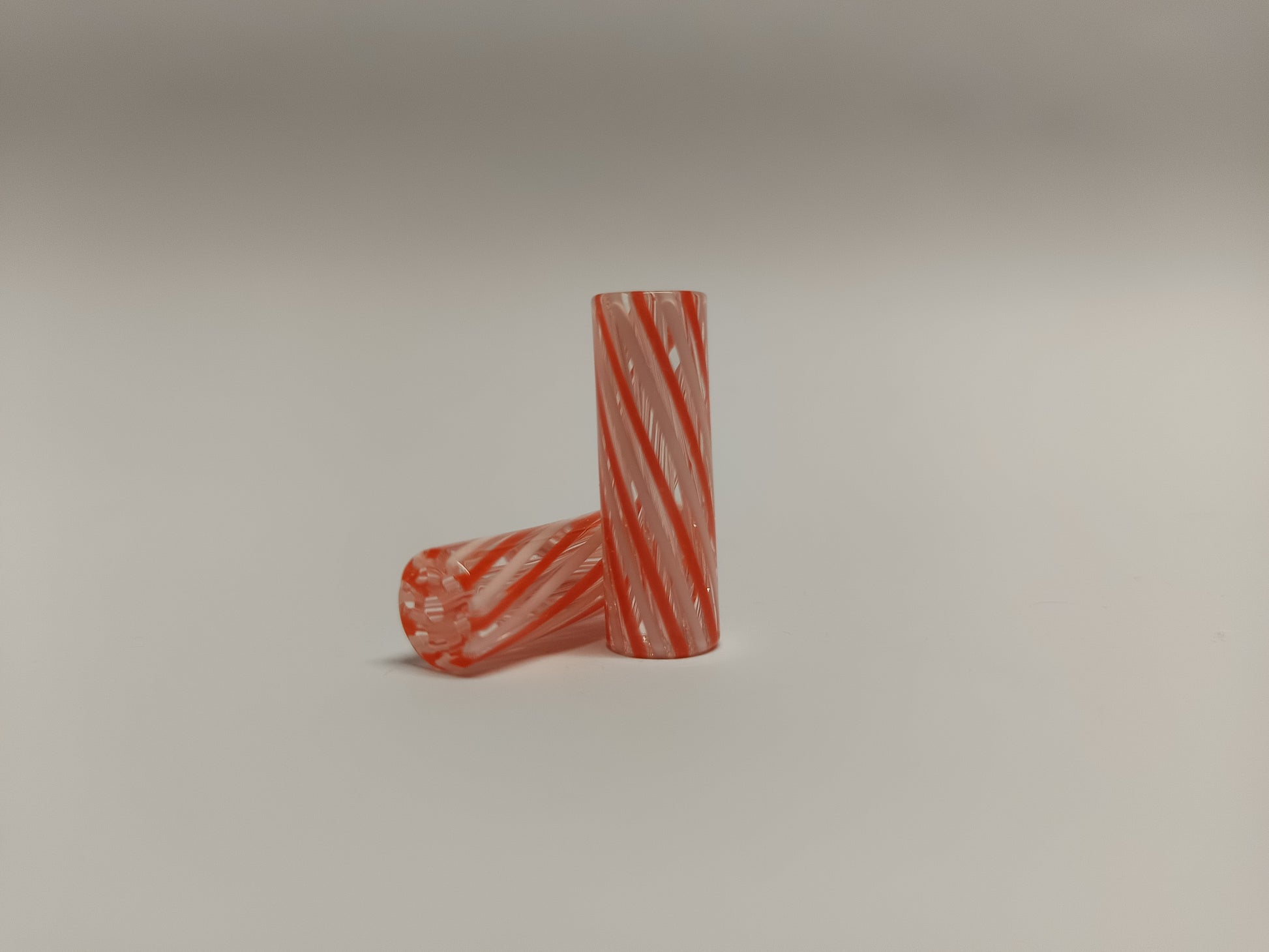 Glas Tip - 10 mm - 7 Loch - orange gestreift