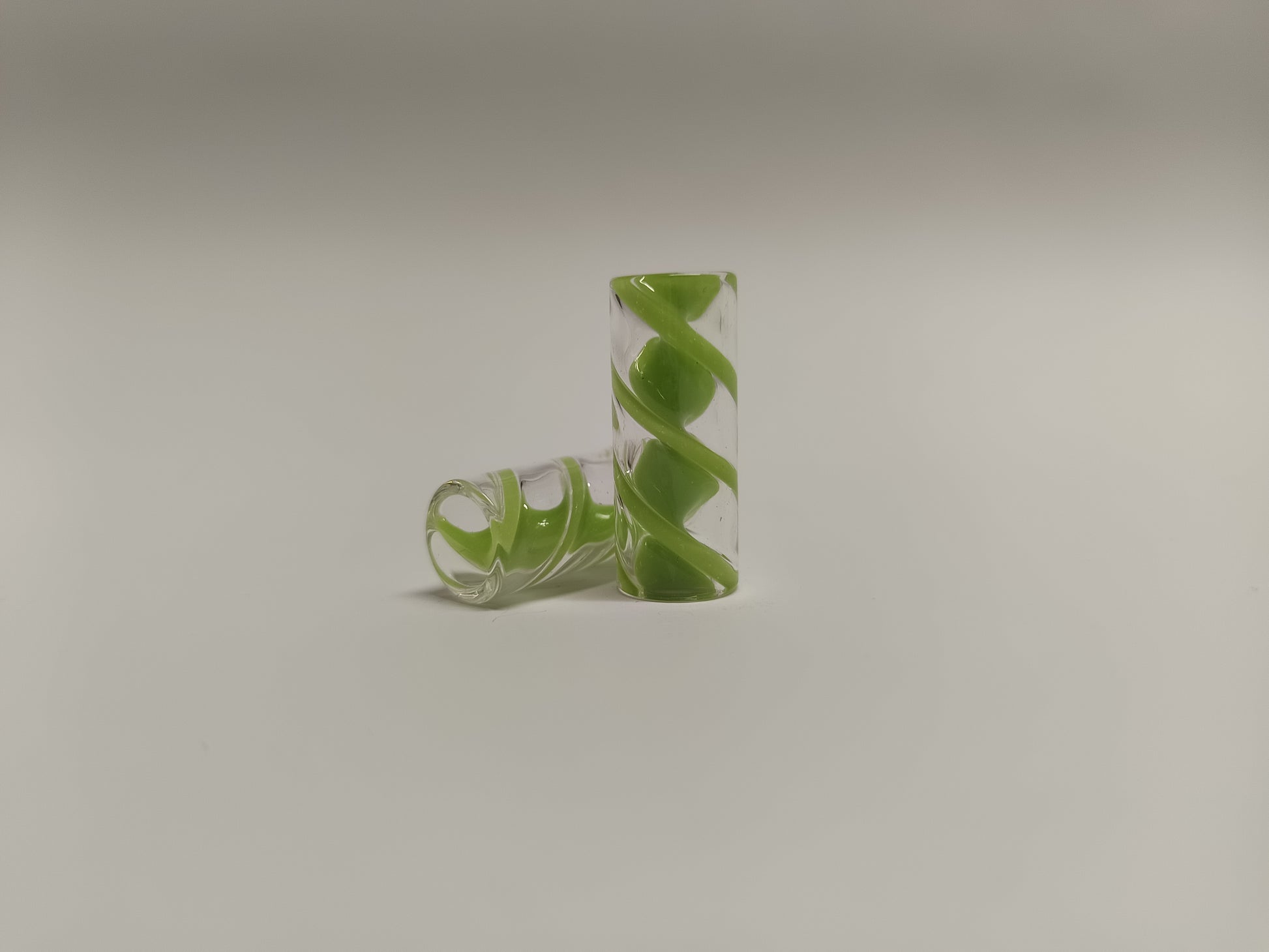 Nudel Glas Tip - 12mm - Klar/Grün